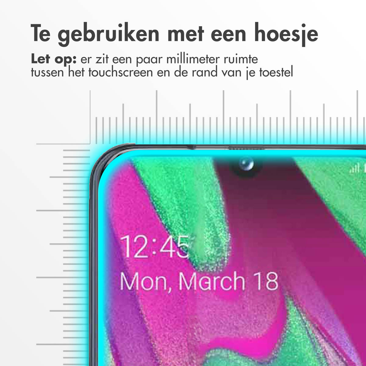 Gros plan sur un écran de téléphone. Le protecteur d'écran recouvre la majeure partie de l'écran.