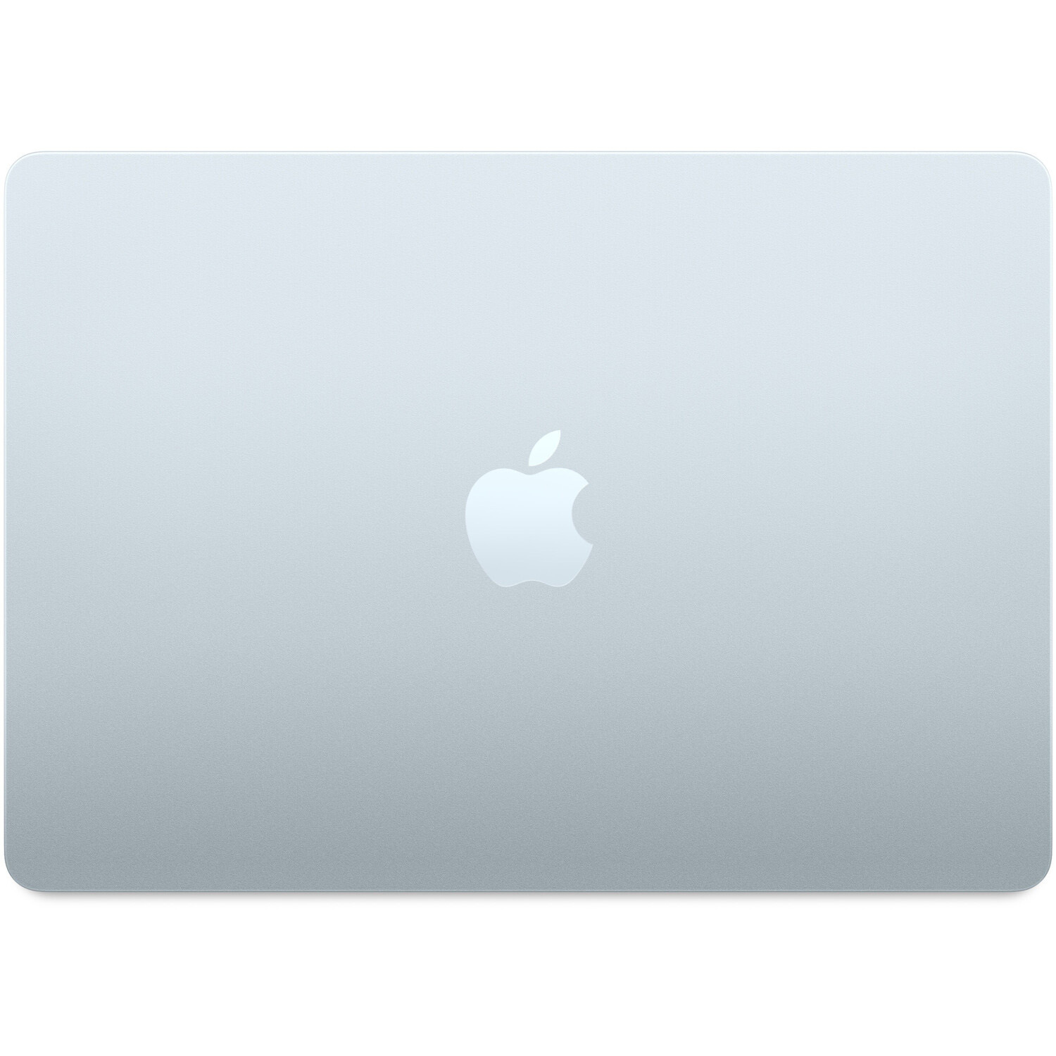 Widok z góry na srebrny laptop z logo Apple na zamkniętej pokrywie.