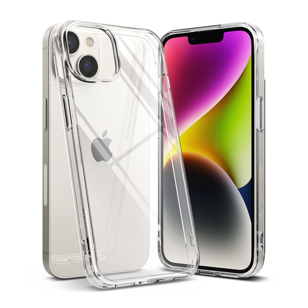 Przezroczyste etui na telefonie z kolorowym wyświetlaczem.