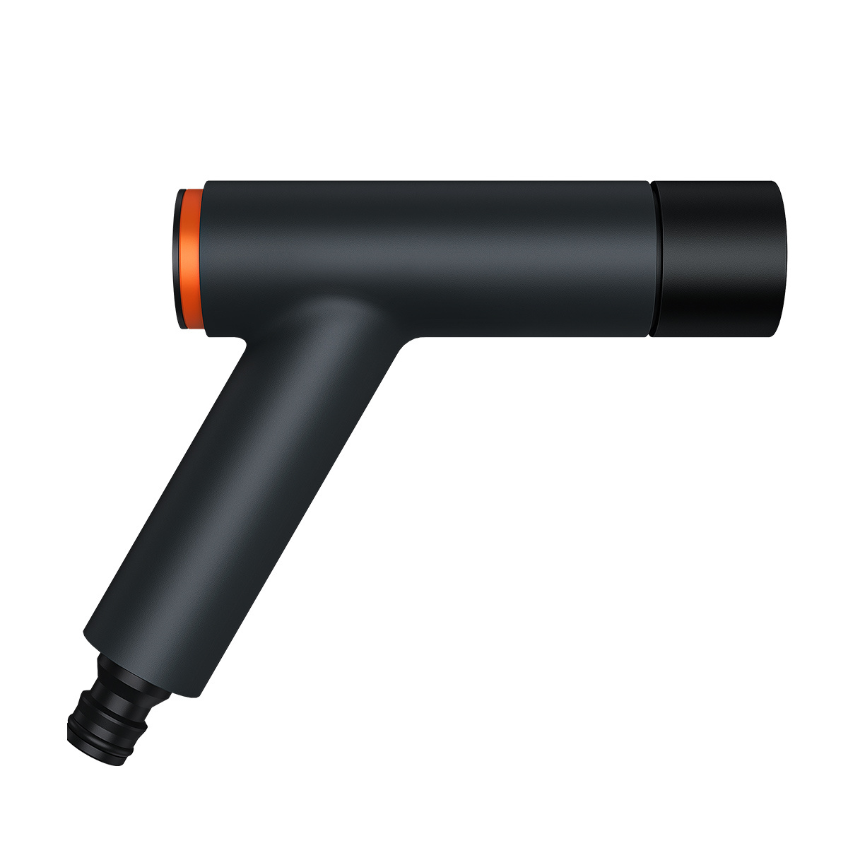 Pistola ad acqua portatile Baseus nera e arancione. La pistola ad acqua è nera con dettagli arancioni.