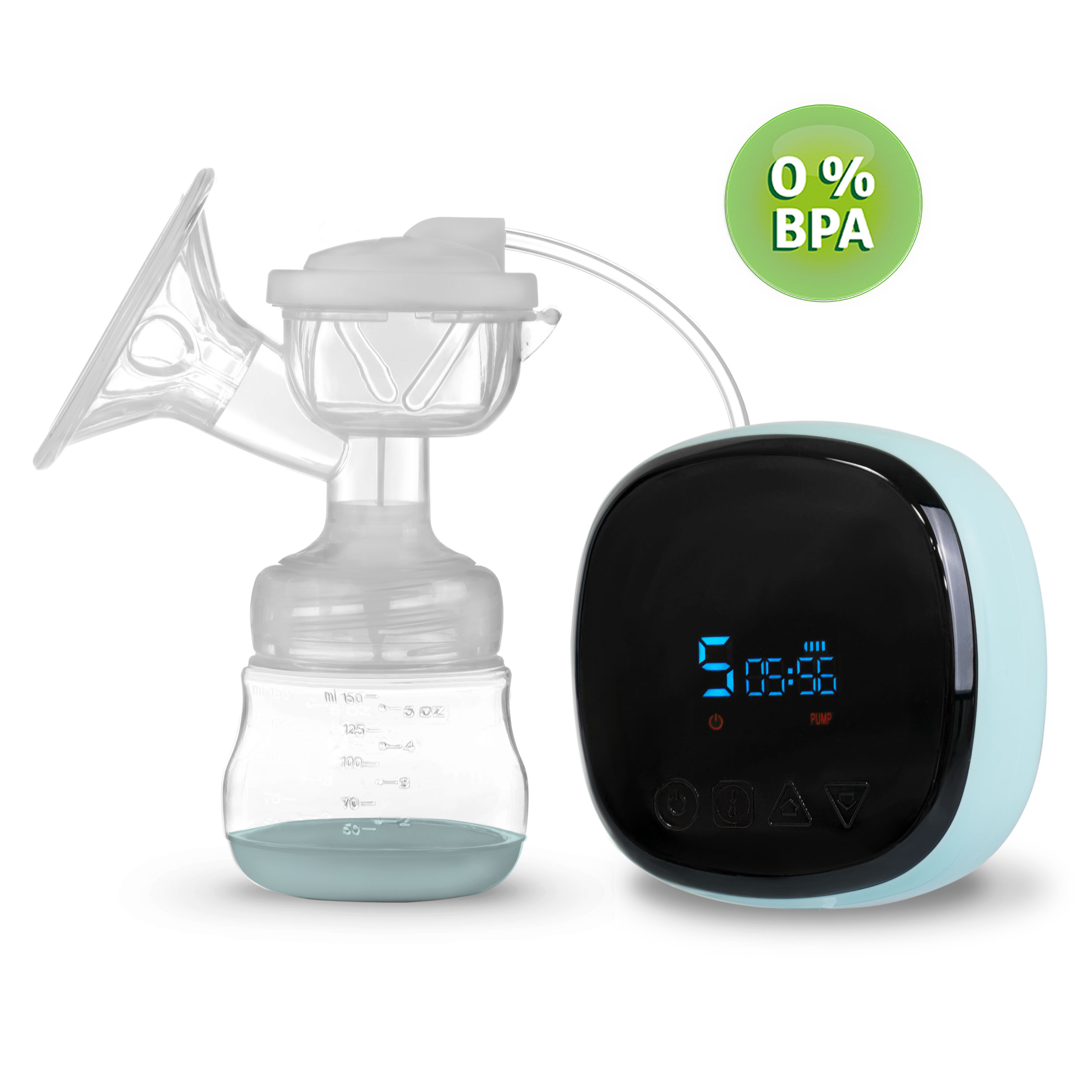 Zestaw laktatora z wyświetlaczem cyfrowym, obecna etykieta wolna od BPA.