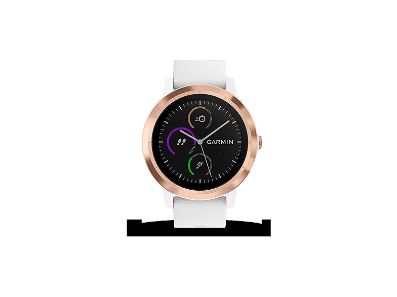 GARMIN VIVOACTIVE 3 WHITE ROSE GOLD Smartwatch Silikon, 127 bis 204 mm Umfang, Weiß/Silikon/Roségold