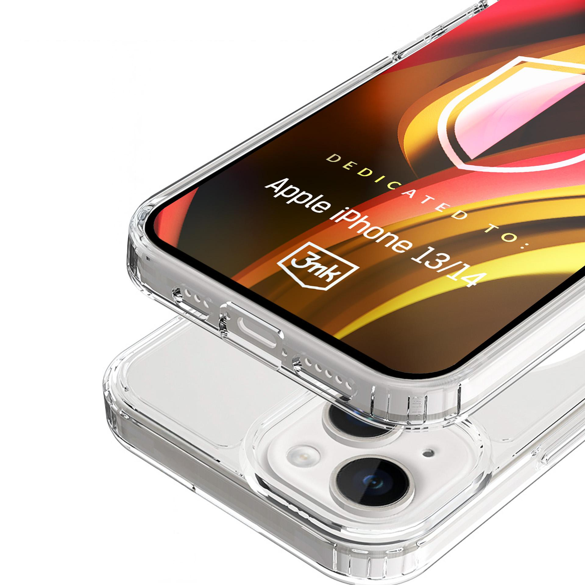 Zbliżenie iPhone'a z przezroczystym etui. Etui ma dedykowany design dla telefonu.