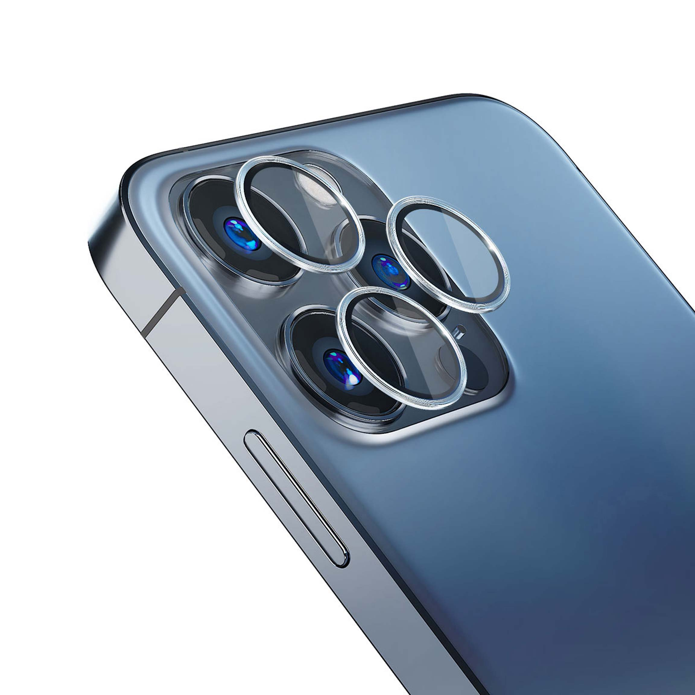 Telefono con obiettivi della fotocamera, con protezioni per lenti sopra.