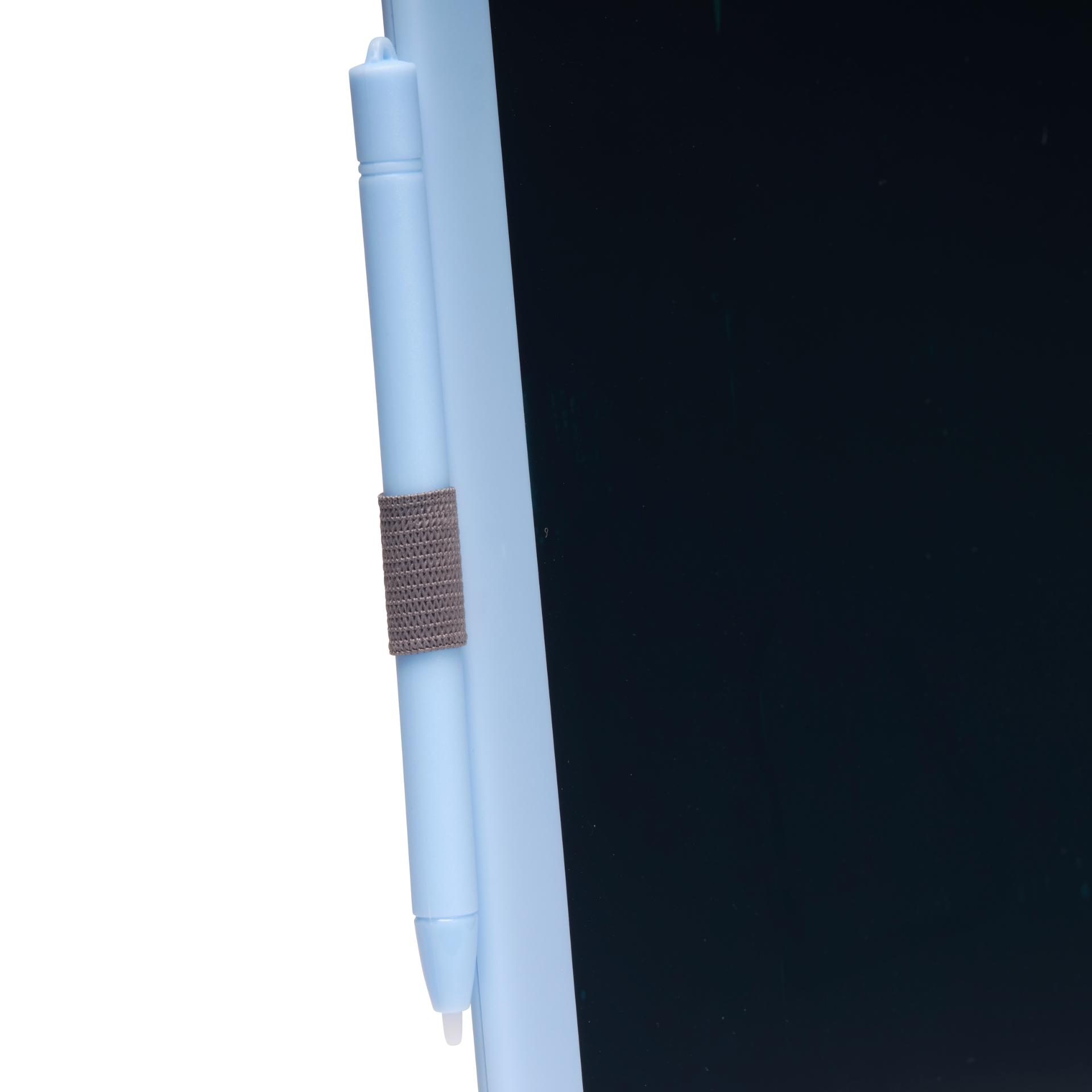 Niebieski tablet do rysowania z dołączonym rysikiem.