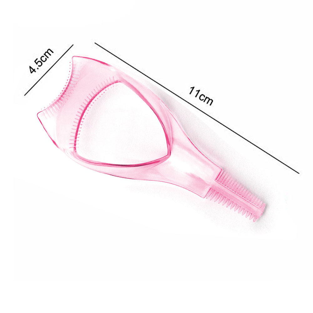 Ein rosa Wimpernwerkzeug auf weißem Hintergrund. Abmessungen sind beschriftet: 4,5 cm und 11 cm.
