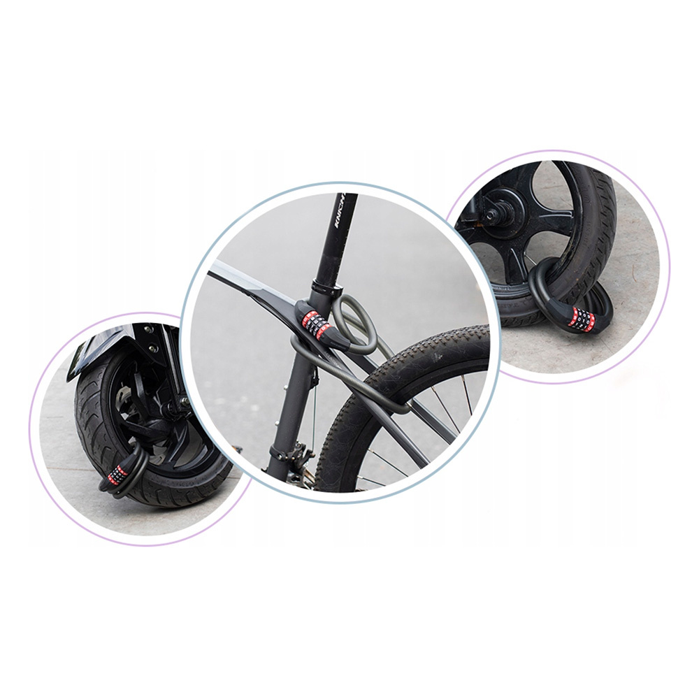 Zamki rowerowe zabezpieczające koła roweru, skutera i roweru na białym tle.