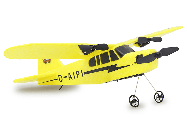 Jamara Piper J3-CUB Avion gyro 2,4 GHz 2CH - 2,4 GHz multijoueur, Micro Mousse Flexible, adapté aux débutants
