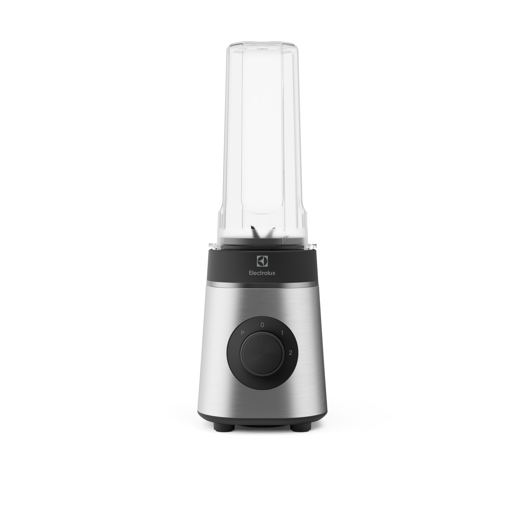 Siyah kadranlı gümüş blender. Siyah arka plan.
