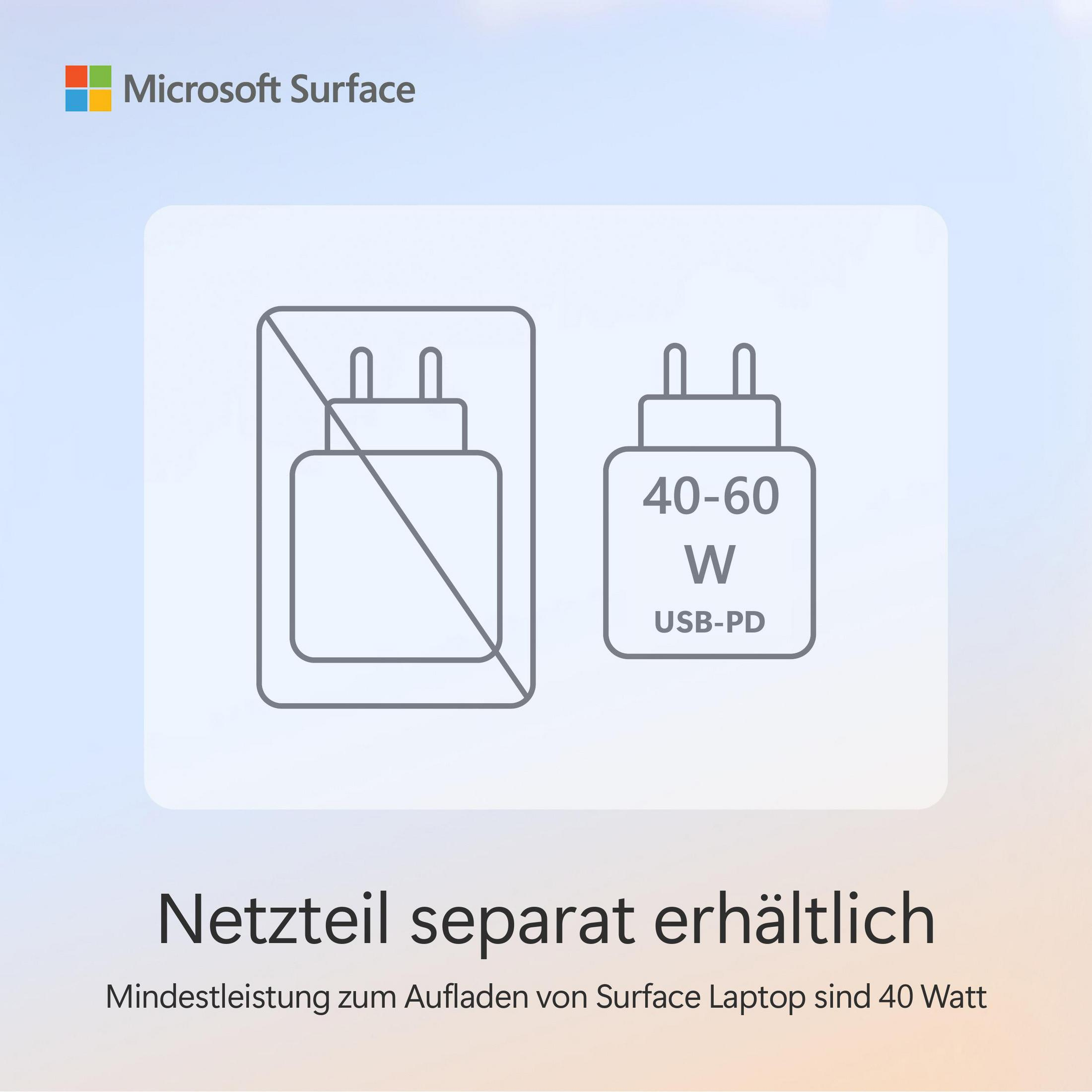 Schemat zasilacza z przekreśleniem obok adaptera USB-PD 40-60W.