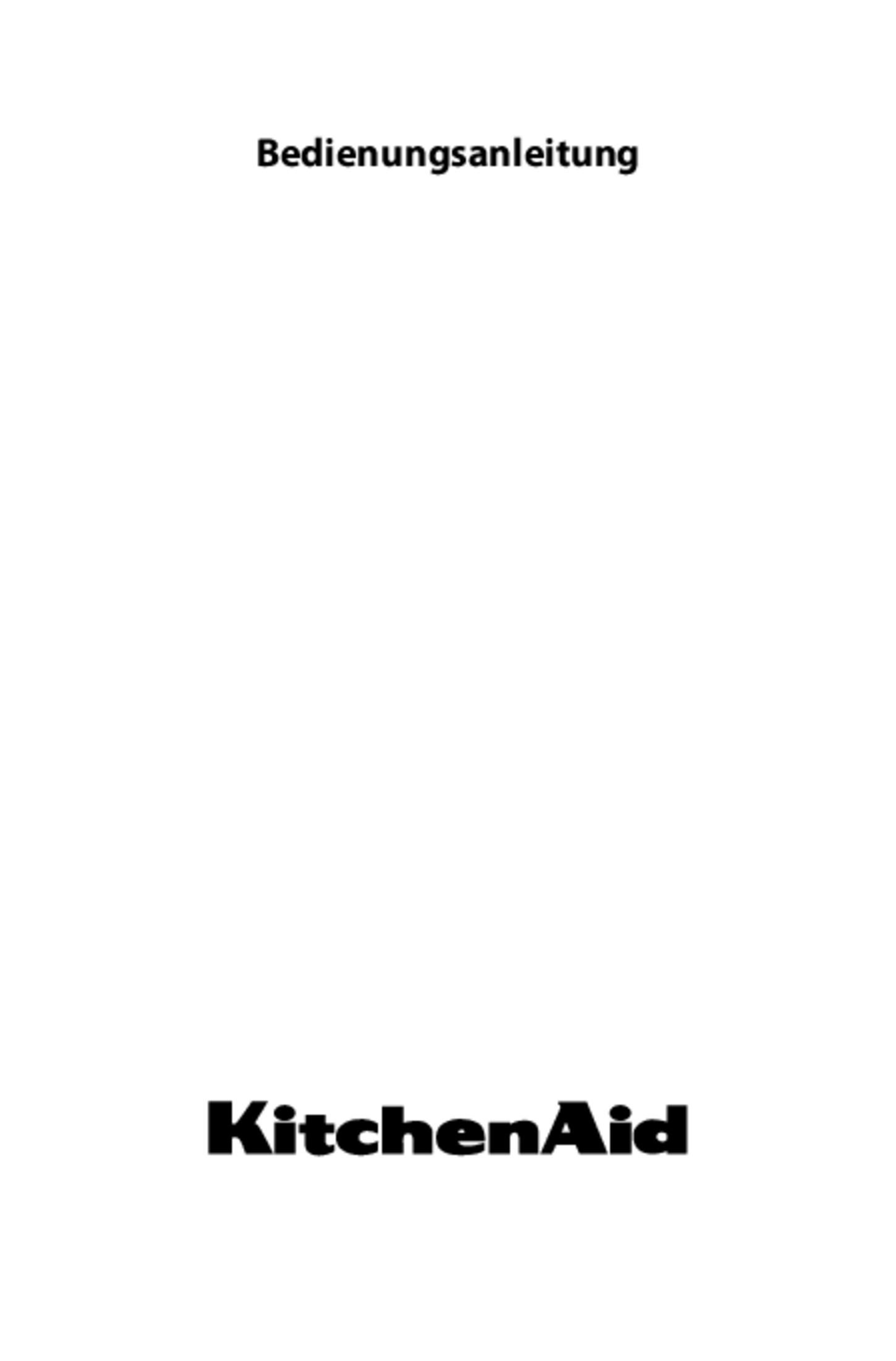 Un fondo blanco con el texto 'Bedienungsanleitung' y el logotipo de KitchenAid debajo.