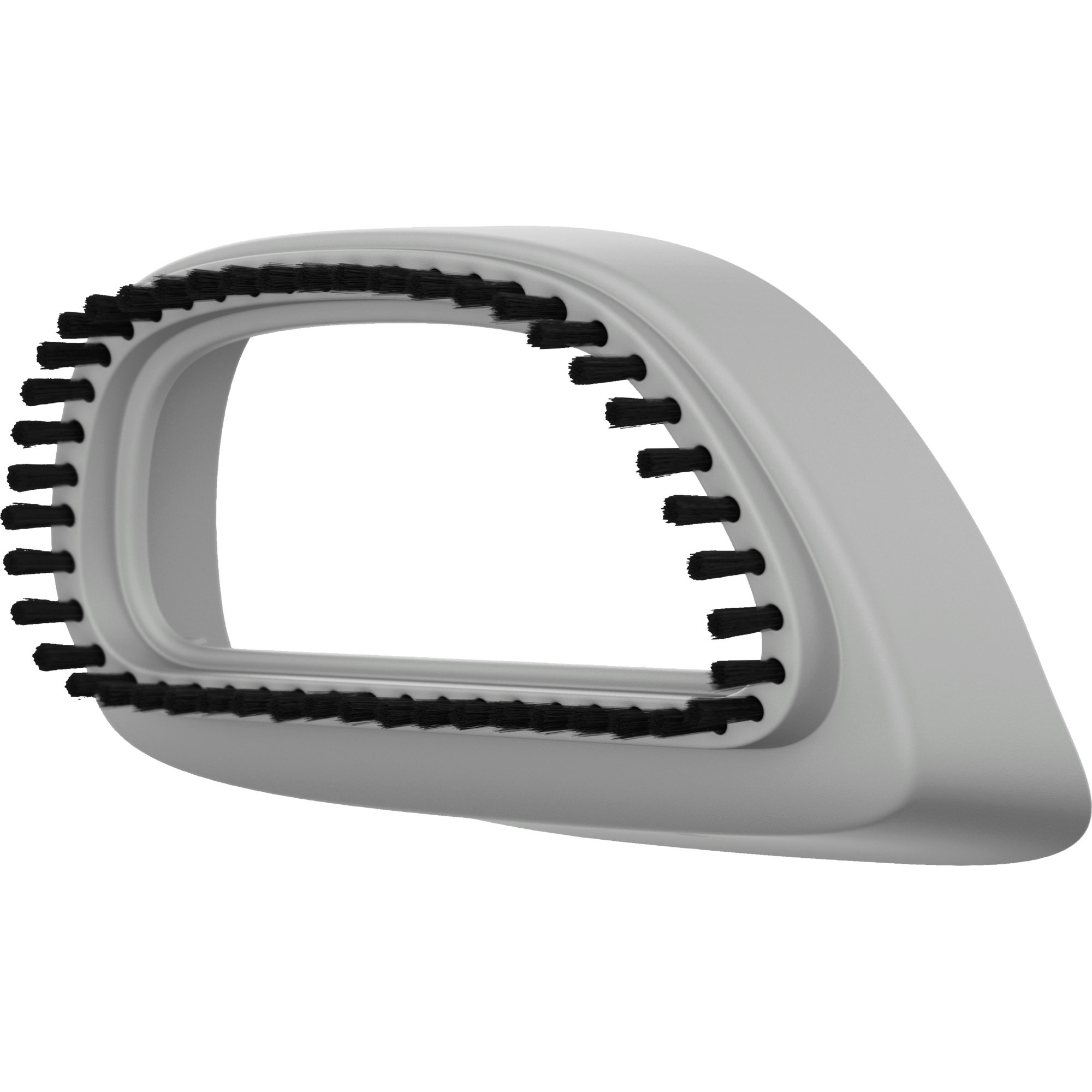Accessorio spazzola per vaporizzatore, colore grigio, su sfondo nero.