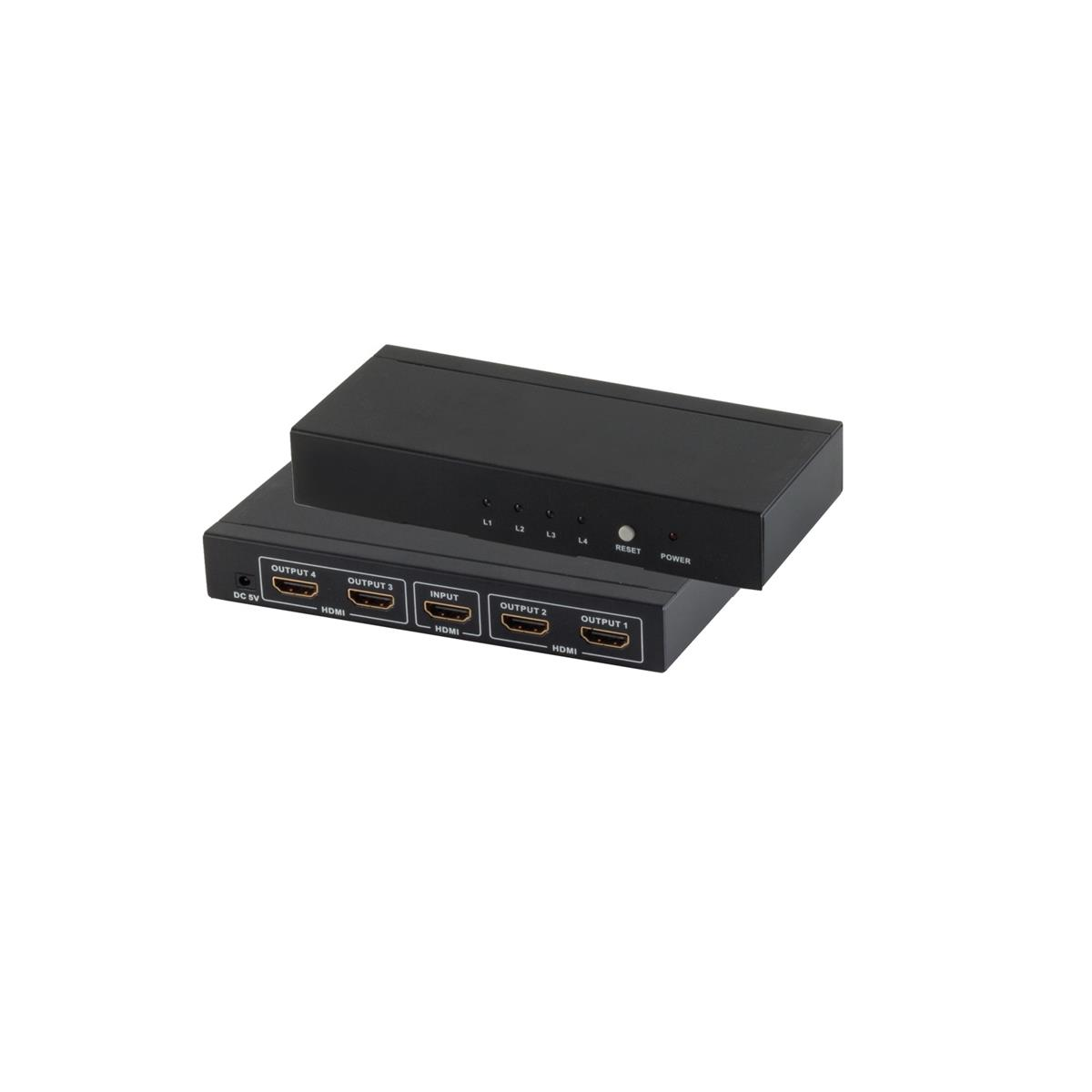 Zwei schwarze HDMI-Umschalter. Einer oben, der andere darunter. Beide haben beschriftete Anschlüsse und Betriebsanzeigen.