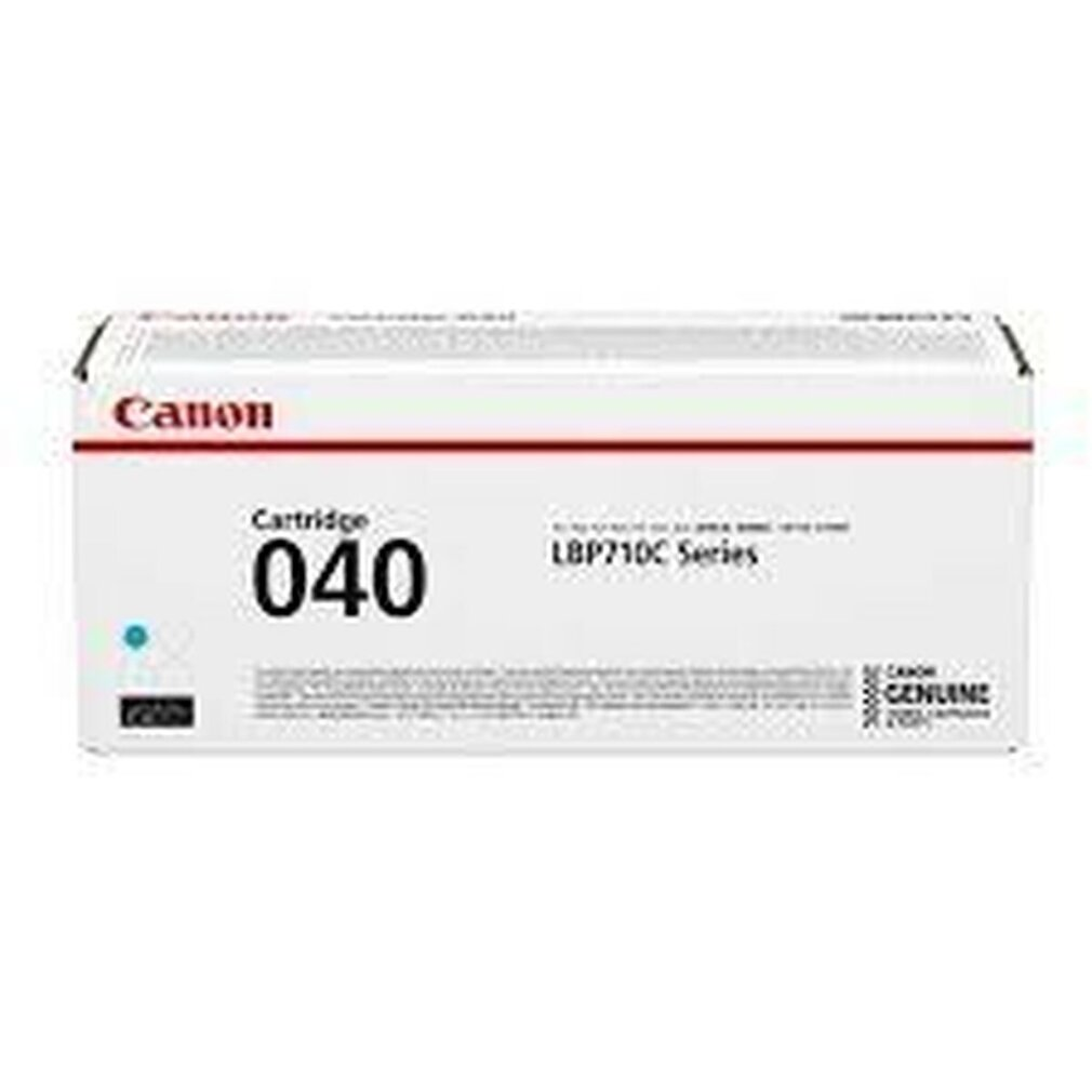 A white box of Canon toner cartridge 040. The box has blue and black accents and text.