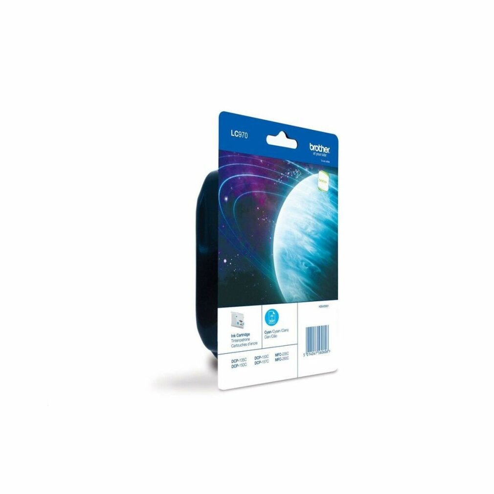 A blue Brother ink cartridge package with a space-themed image. The package displays 'LC970'.