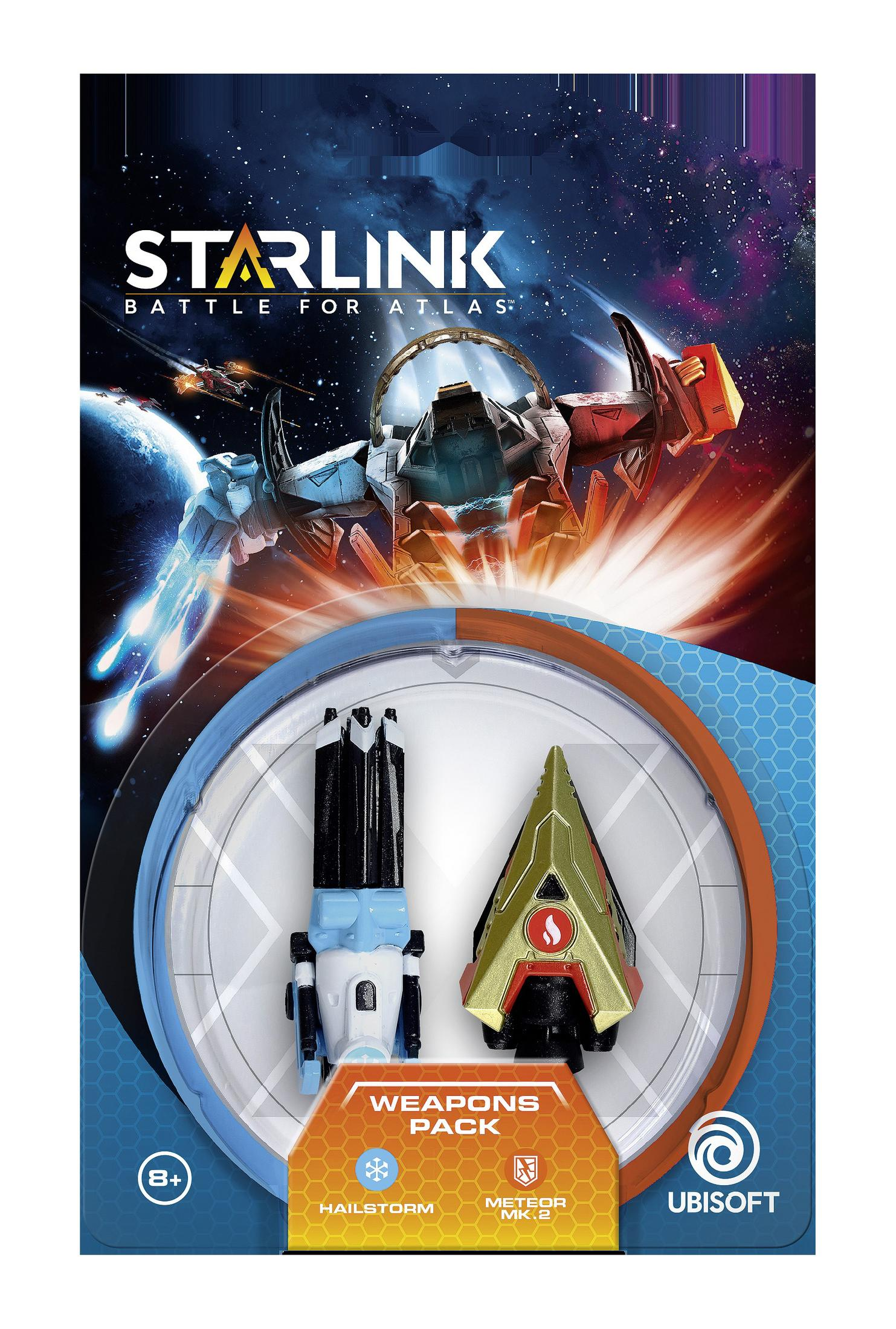 Starlink-Spielzeugpackung, Waffenpackung. Zwei Waffenmodelle in der Verpackung.