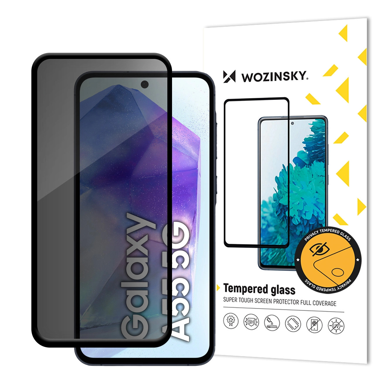Szkło hartowane do Galaxy A55 5G z funkcją prywatności.