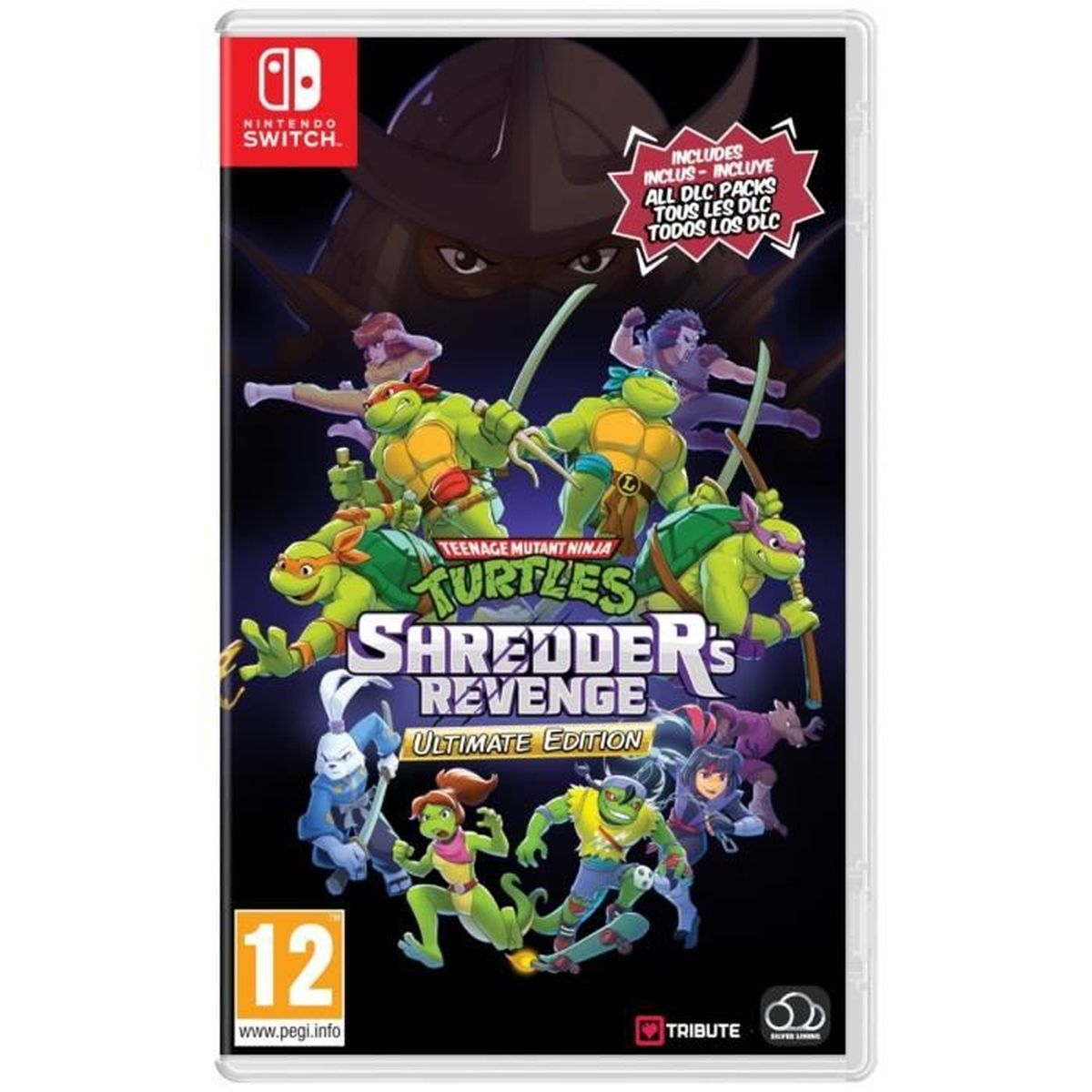 Scatola del gioco Teenage Mutant Ninja Turtles Shredder's Revenge, versione Nintendo Switch.