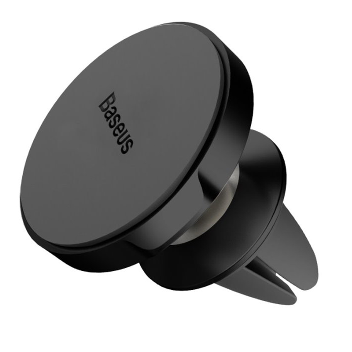 Czarny uchwyt na telefon do kratki wentylacyjnej z marką Baseus.