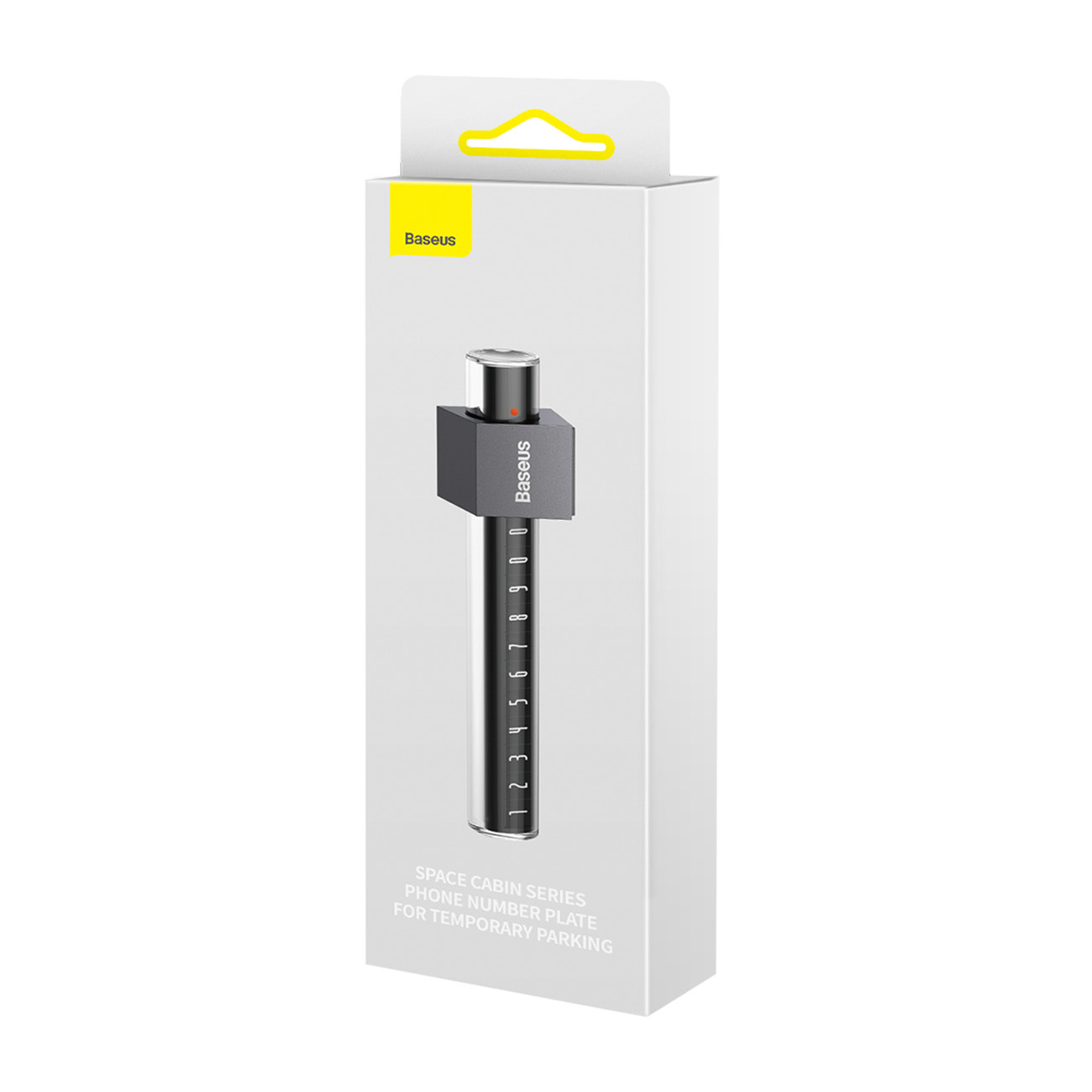 Opakowanie tablicy numeru telefonu Baseus, z numerami i nazwą produktu.