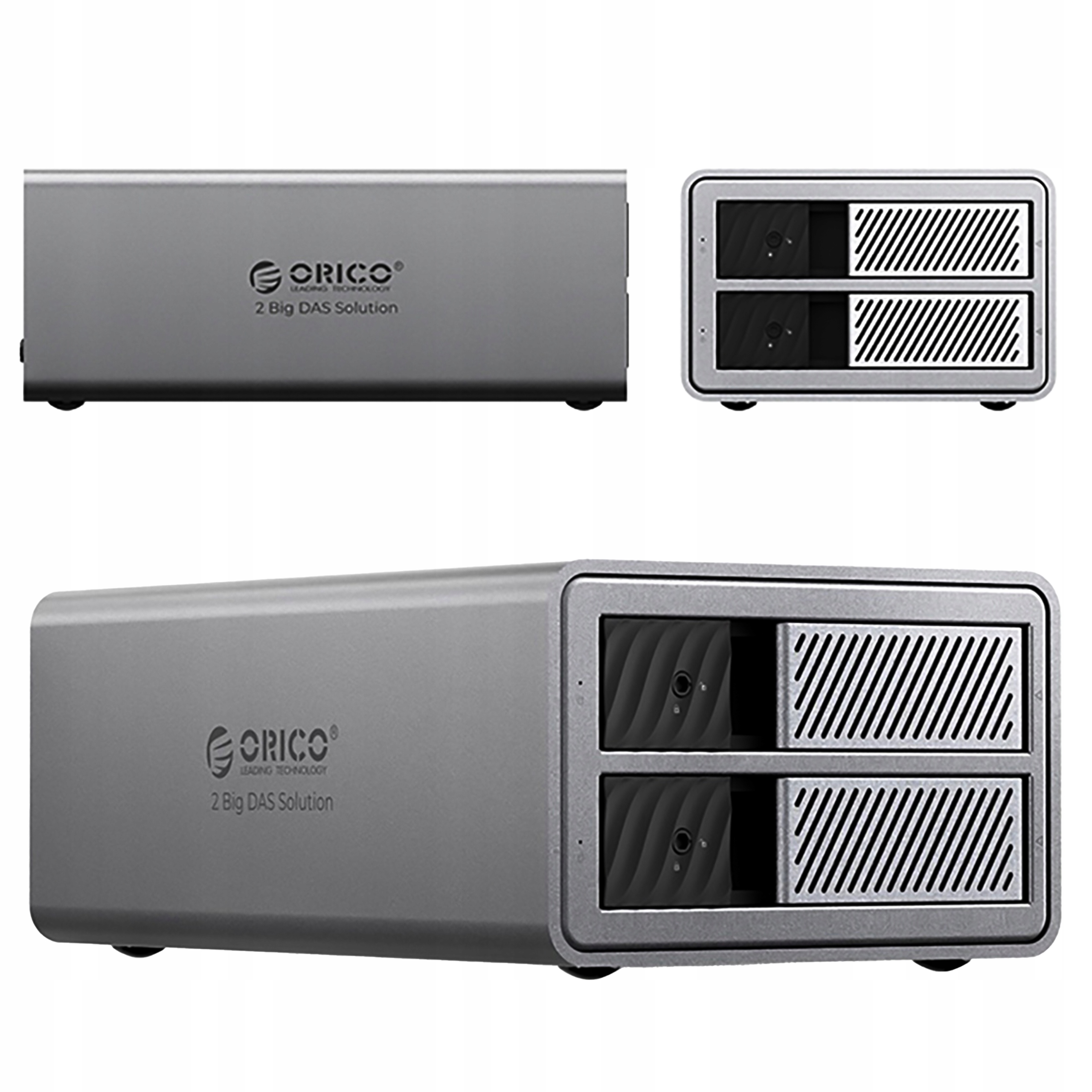 Szara obudowa dysku twardego z nazwą marki i logo.