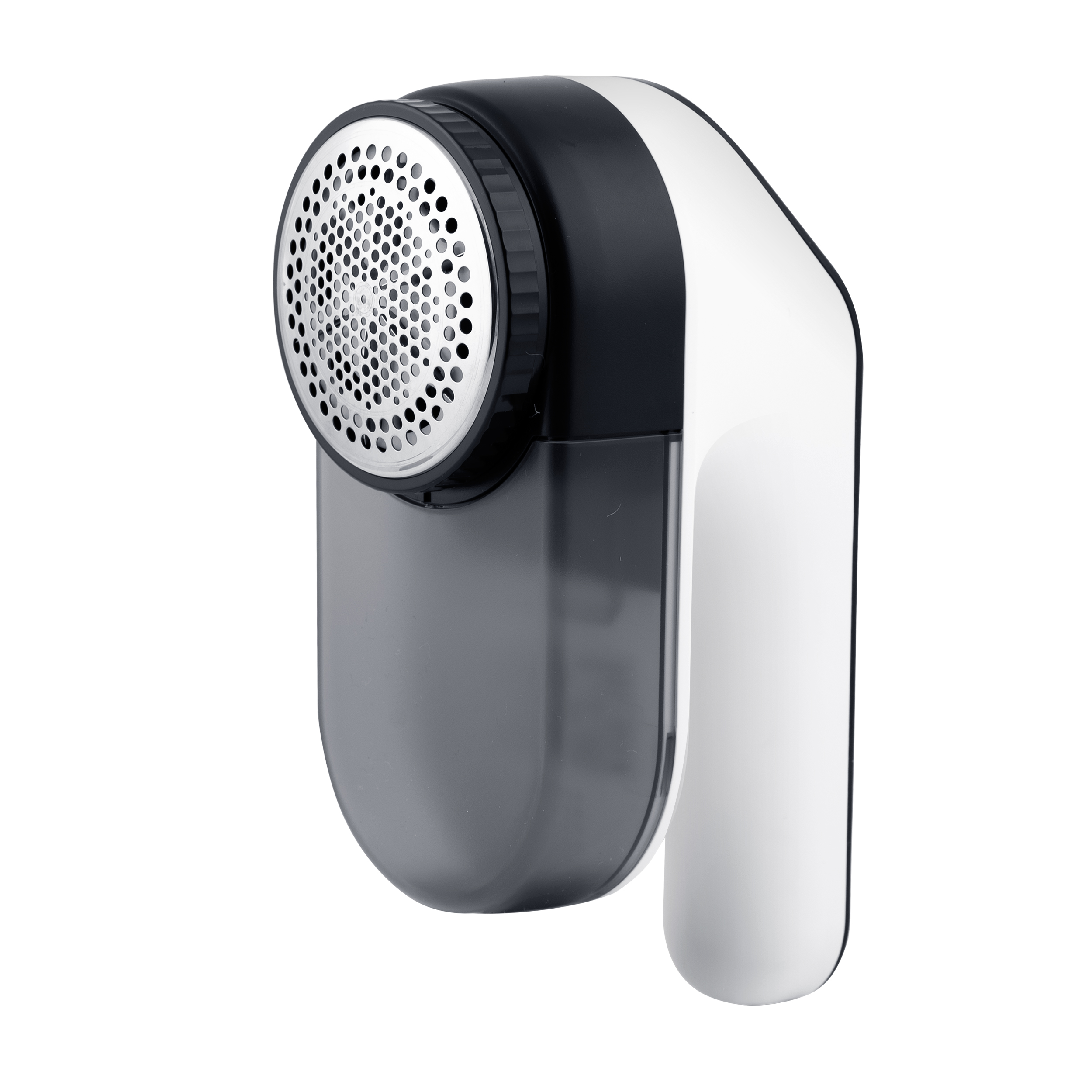 Biało-czarna golarka do tkanin. Na górze znajduje się metalowa kratka.