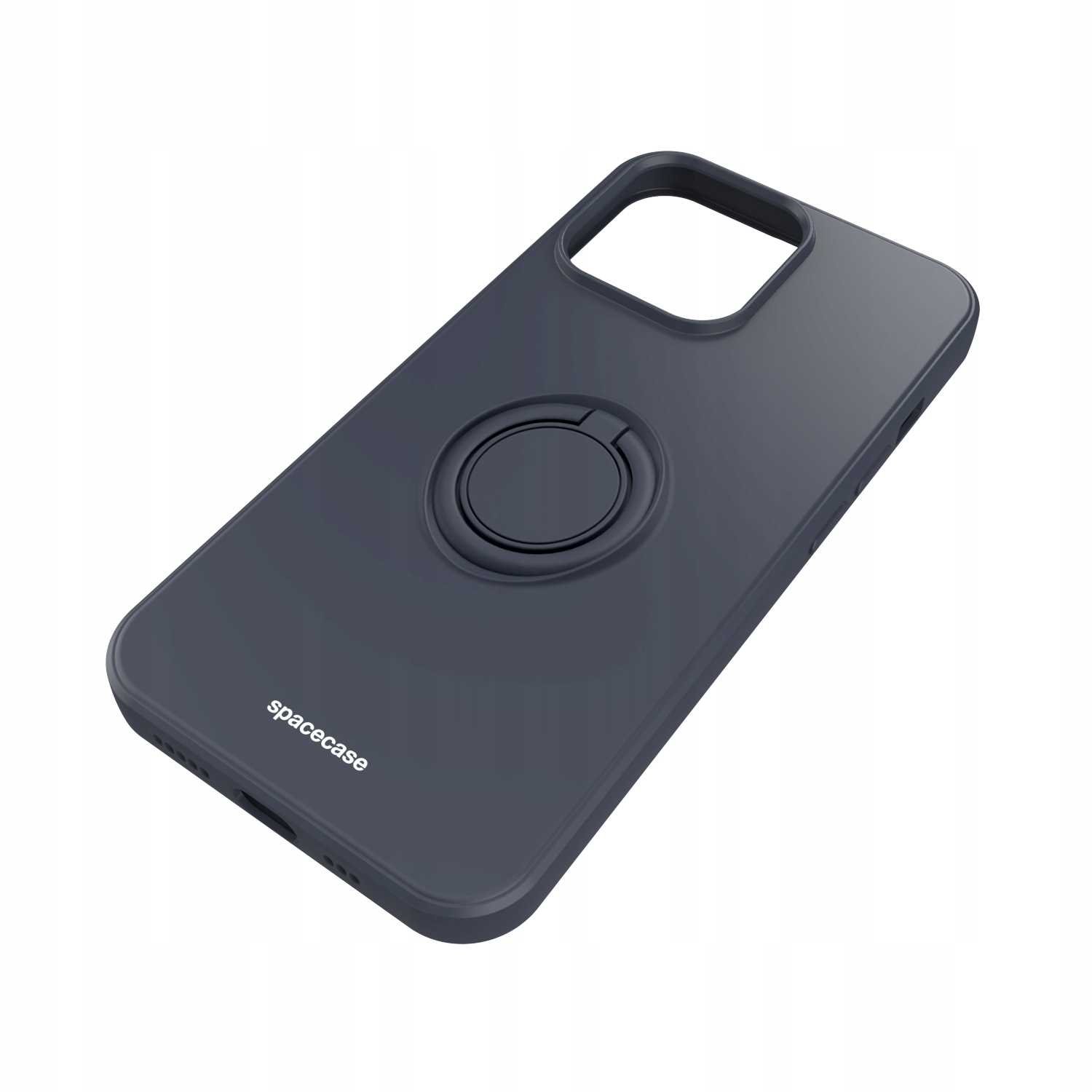 Ciemnoszare etui na telefon z uchwytem.