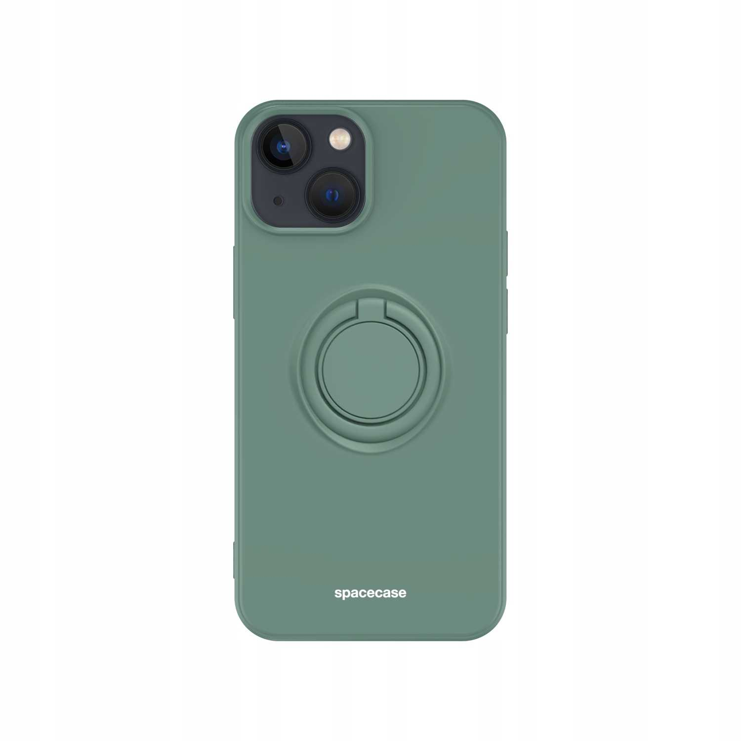 Zielone etui na telefon z uchwytem na pierścień.