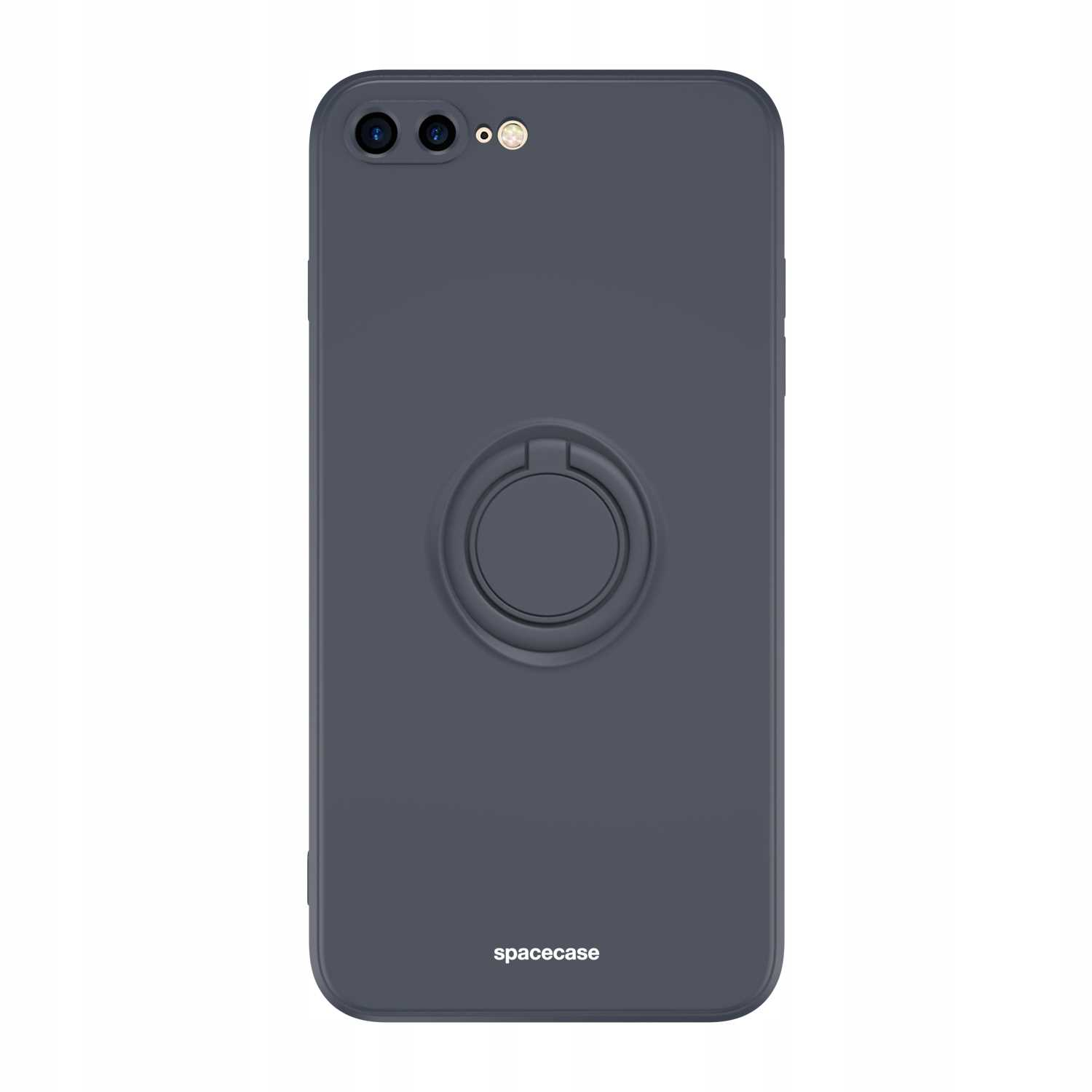 Ciemnoniebieskie etui na telefon z pierścieniem. Marka spacecase.