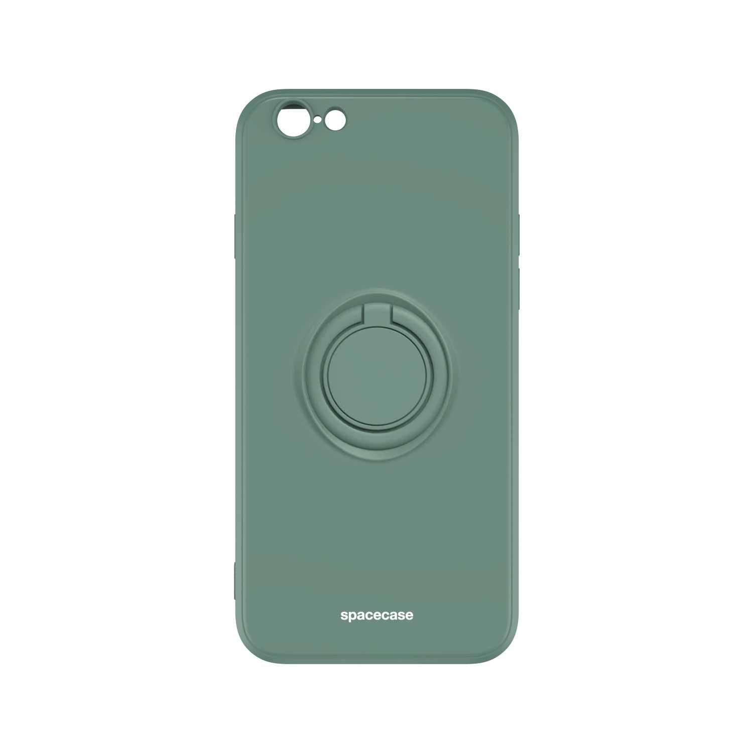 Zielone etui na telefon z uchwytem na pierścień. Etui ma nazwę marki.