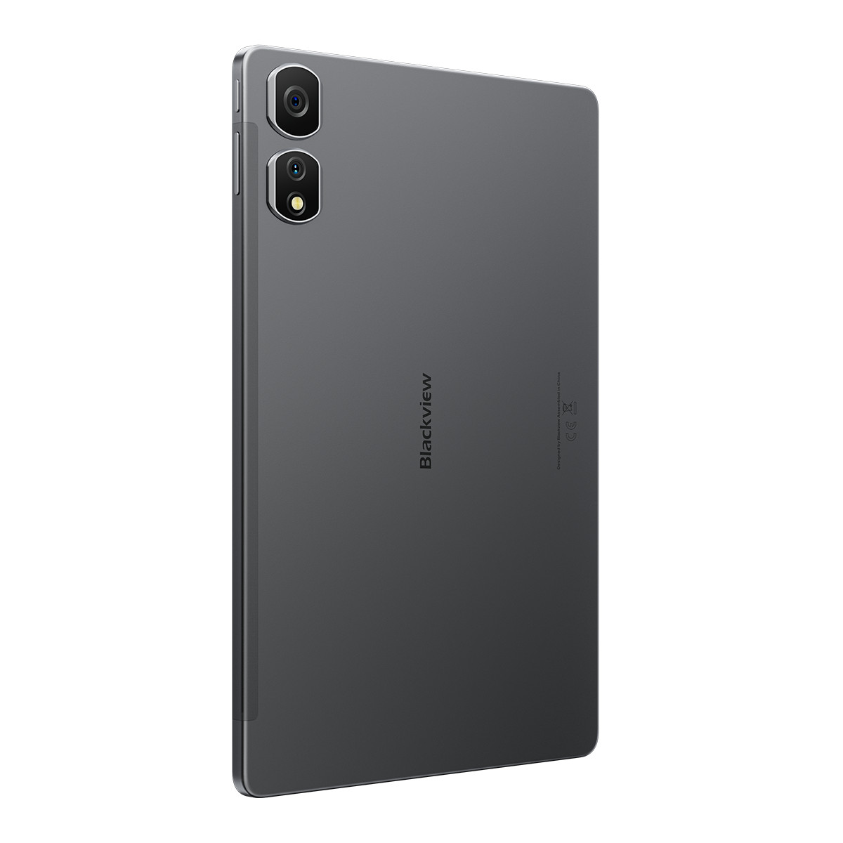 Retro tablet grigio scuro. Due fotocamere e la parola Blackview.