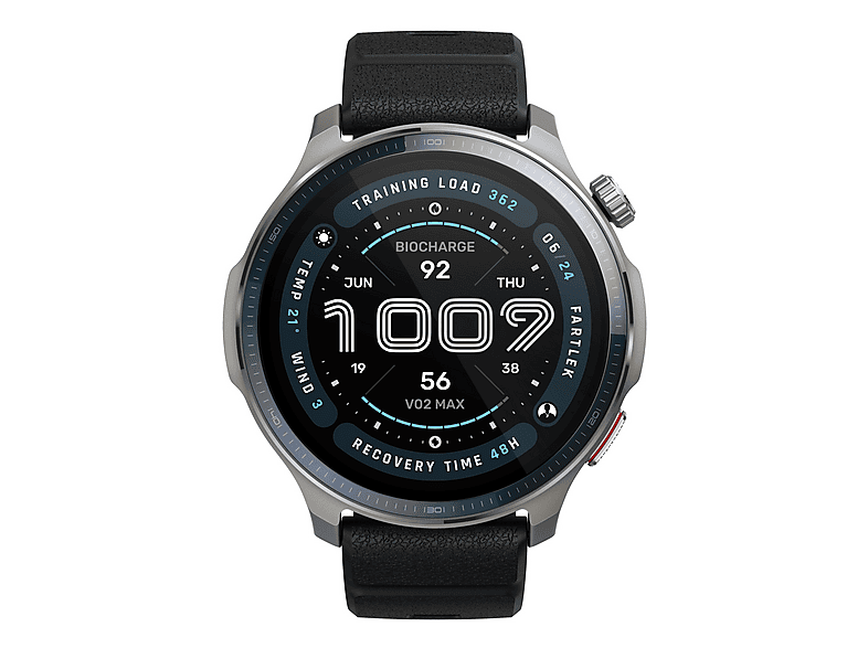 AMAZFIT W2429GL1N Smartwatch Aluminium, Glasfaserverstärktes Polymer (GFRP) Silikon, M, Schwarz