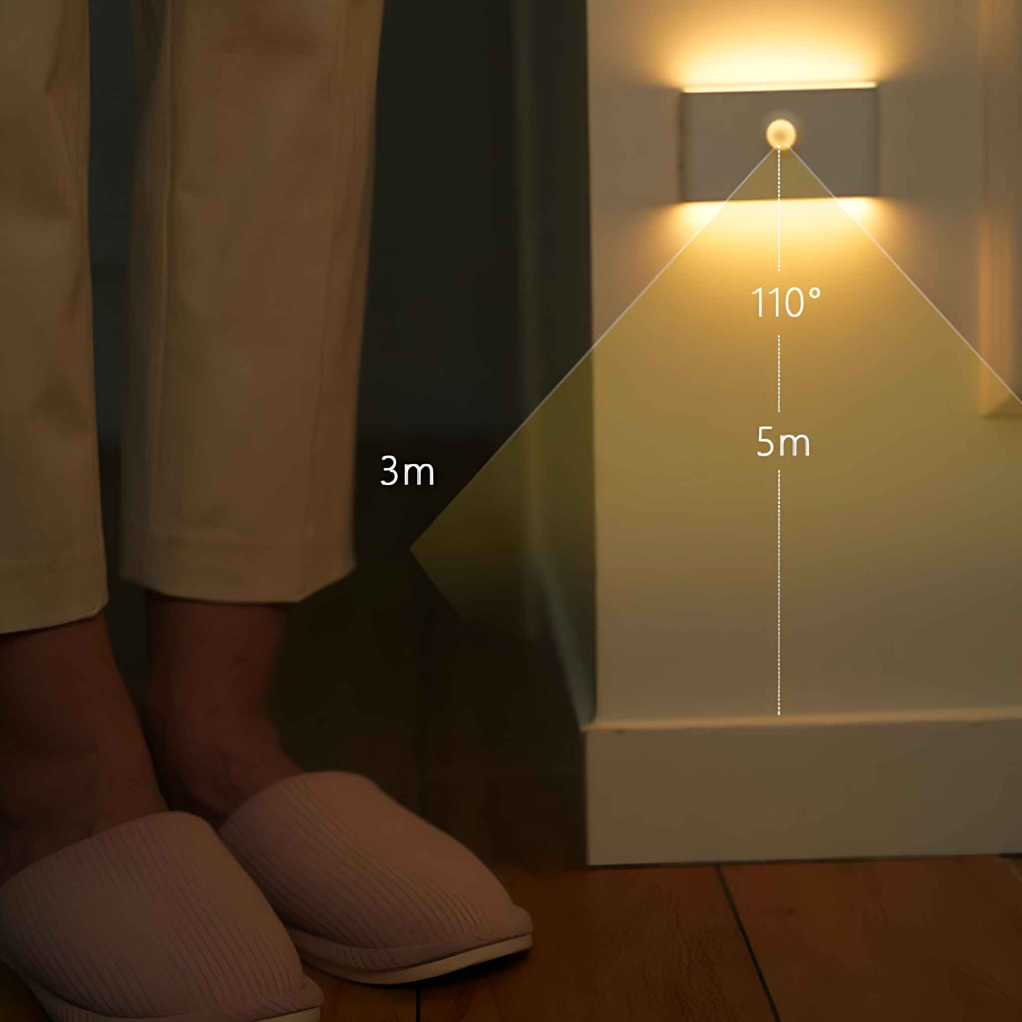 Ein kleines weißes Licht an einer Wand. Licht beleuchtet einen Winkel von 110 Grad aus 5m Entfernung.