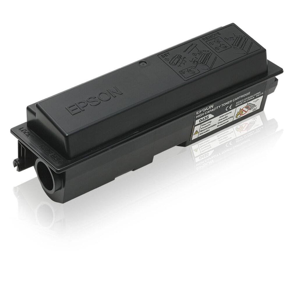Cartuccia toner Epson, colore nero, con il logo Epson e un coperchio nero.