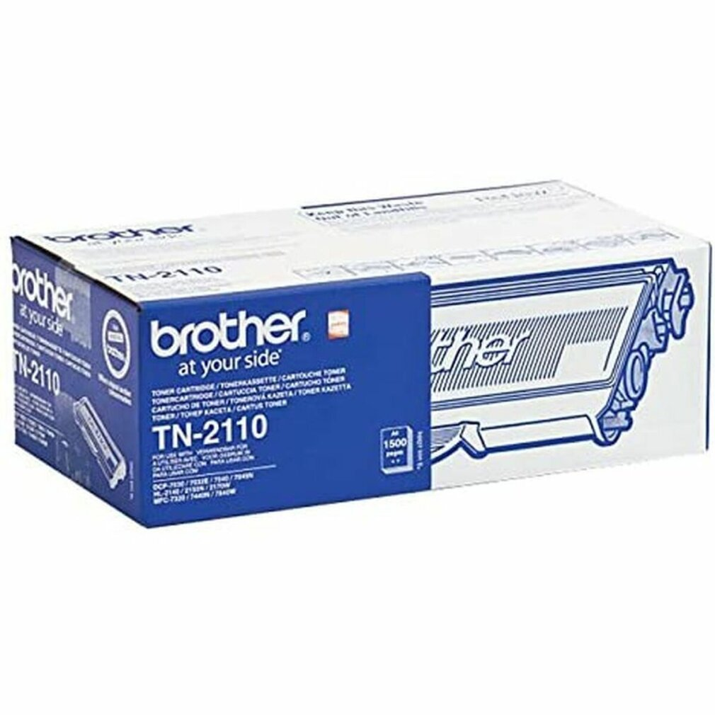Brother TN-2110 Tonerkartusche in einer blau-weißen Box. Die Box hat das Brother-Branding.