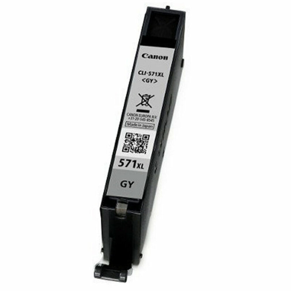 Zwarte Canon inktcartridge met GY label. Bevat Canon Europa N.V. details.