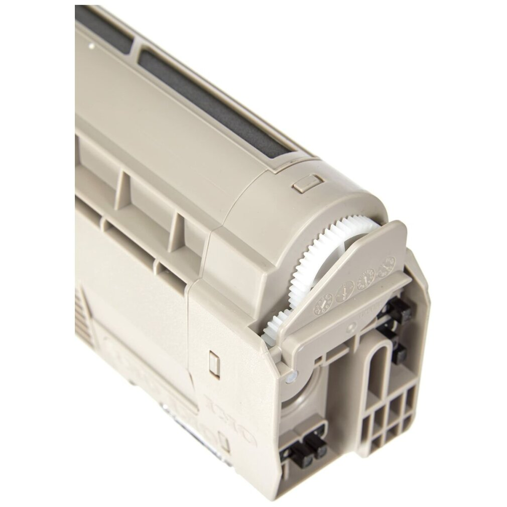 Zbliżenie beżowego wkładu z tonerem pokazujące wewnętrzne zębatki.