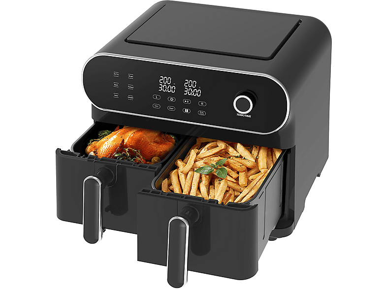 DEWELLING AFT11001 Fry Max Dual Zone Heißluftfriteuse 1700 Watt Schwarz