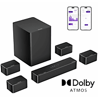 MediaMarkt ULTIMEA Poseidon D80 Boom - 500W 7.1 Soundbar met Dolby Atmos en 6,5" Draadloze Subwoofer, APP Bediening Soundbar Zwart aanbieding