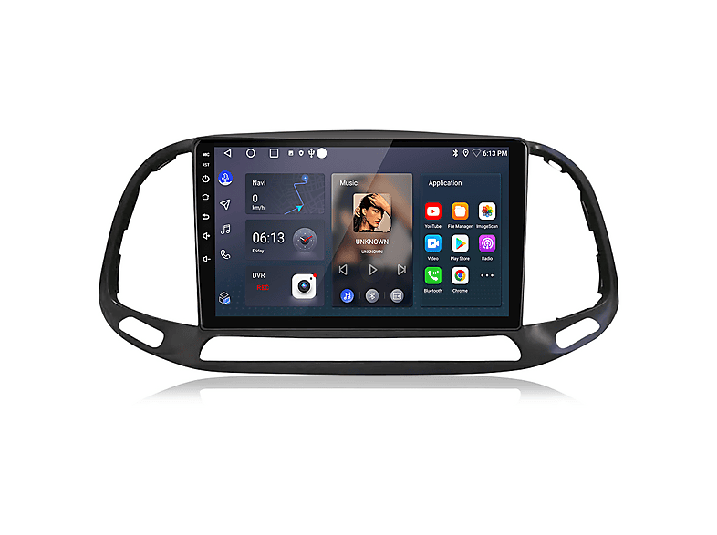 Mascherina Autoradio Per Fiat Doblo 2015-2019 – Telaio 2 Din Per Montaggio Stereo Android, Kit Di Installazione In ABS Nero, Facile Da Montare