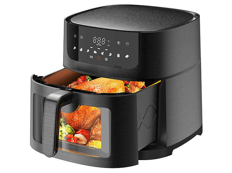 DEWELLING ZE8007 Airfryer XXL 9L Heißluftfriteuse 1800 Watt Schwarz