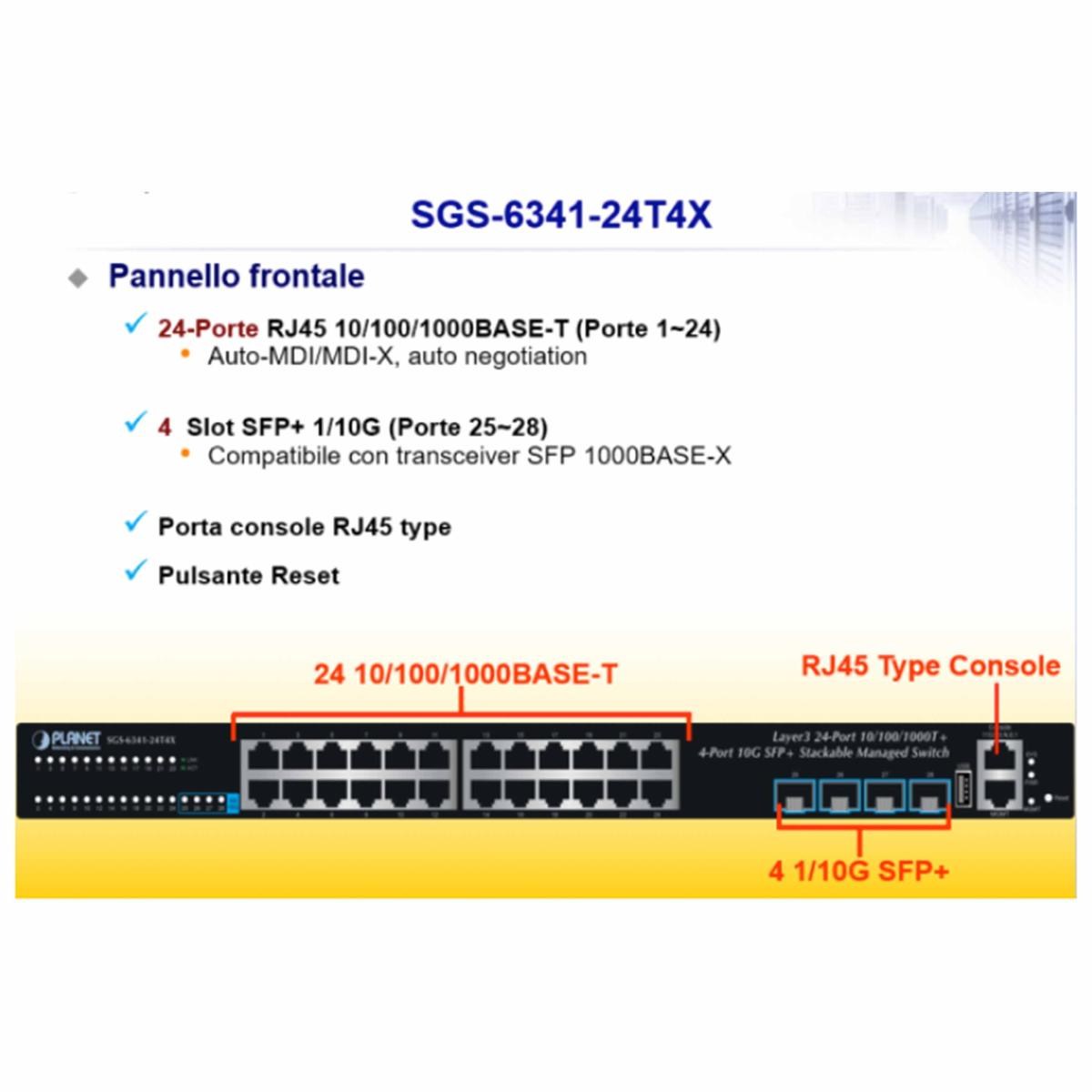 Czarny przełącznik sieciowy z wieloma portami, oznaczony, na białej powierzchni.