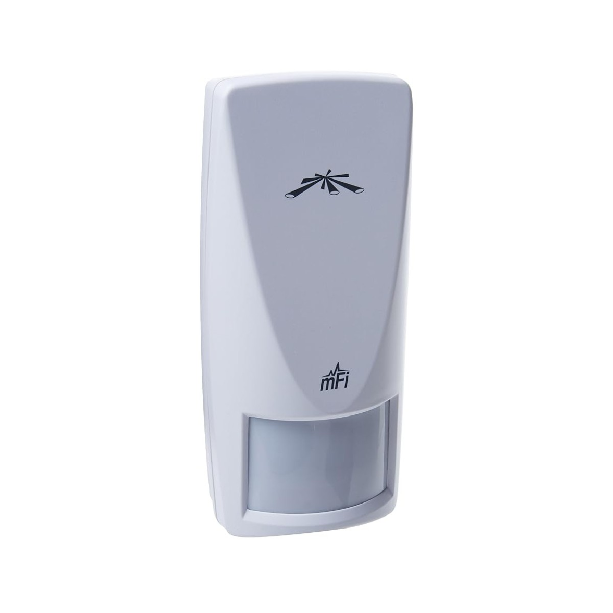 Biały czujnik bezpieczeństwa z logo i marką mfi.