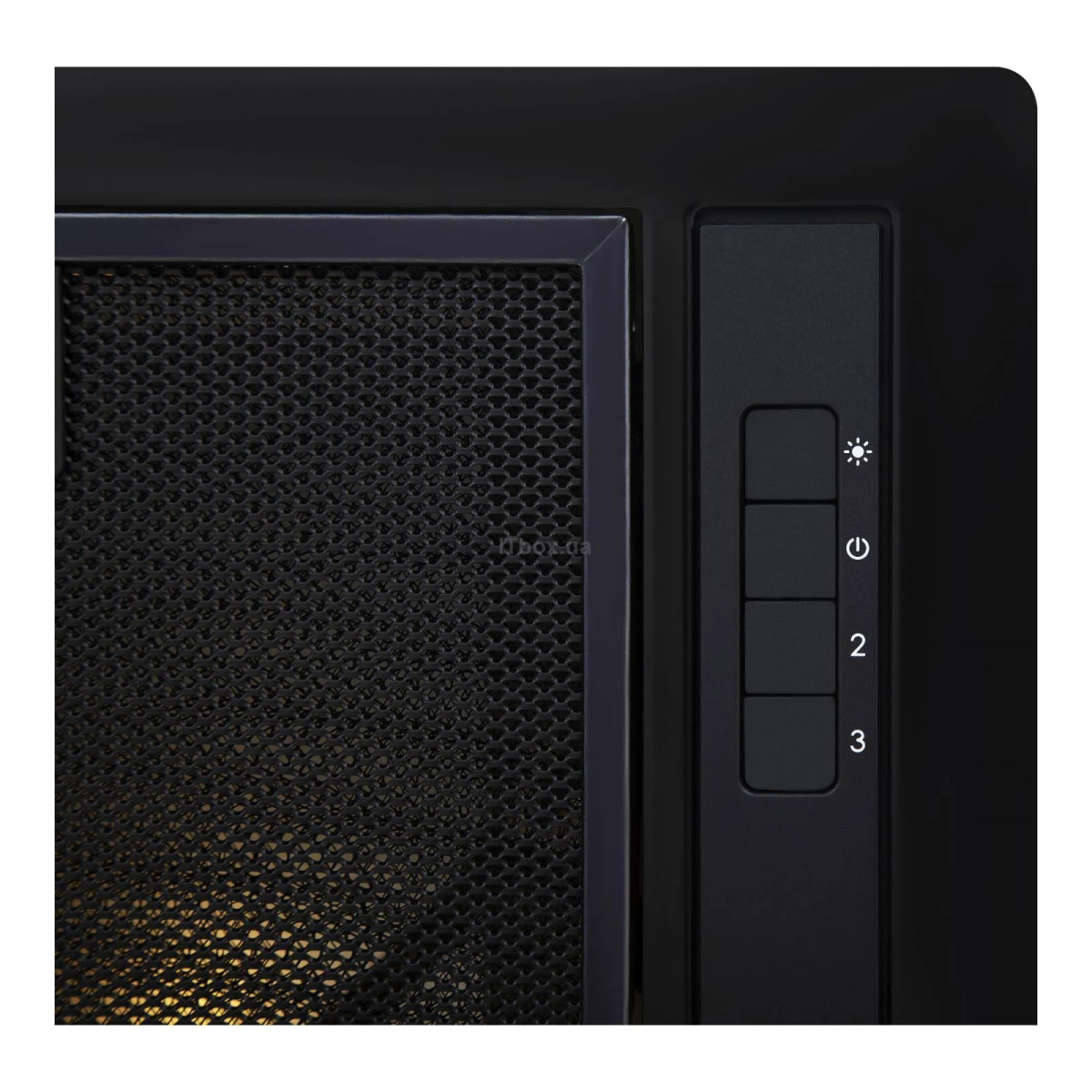 Pannello di controllo della cappa nera.