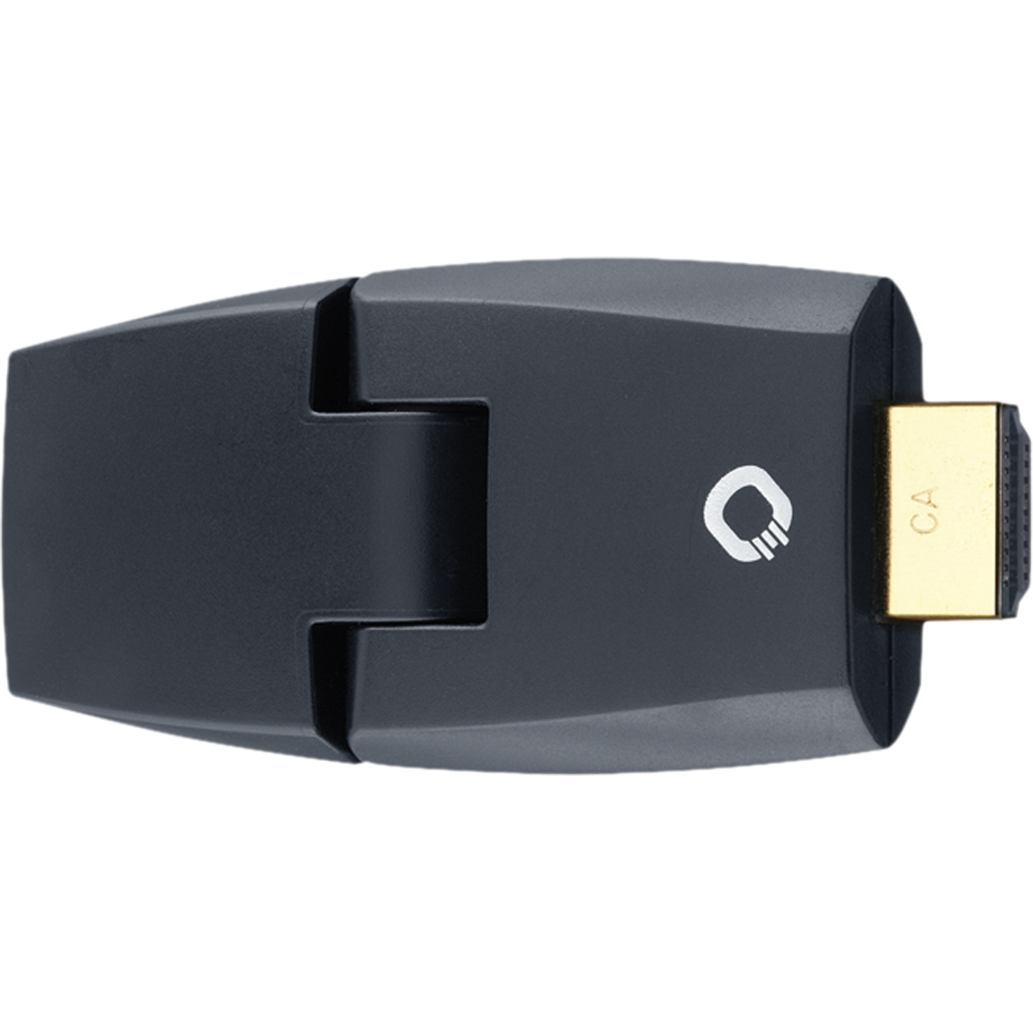 Adattatore HDMI nero, con connettore dorato.