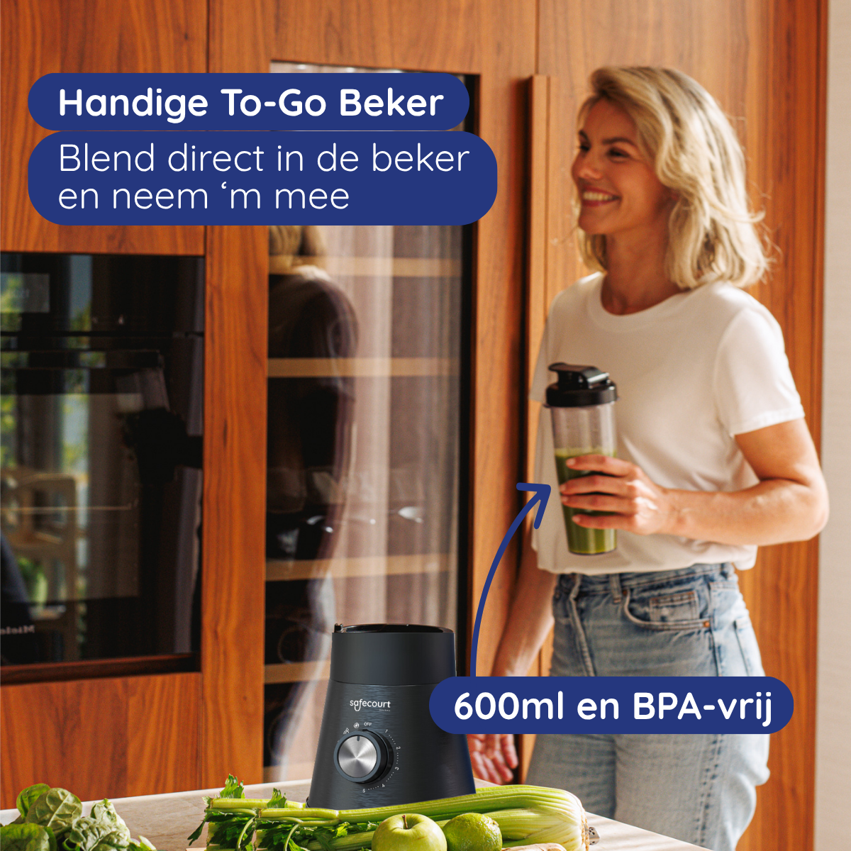 Safecourt Kitchen Power blender - 5 automatische programma's