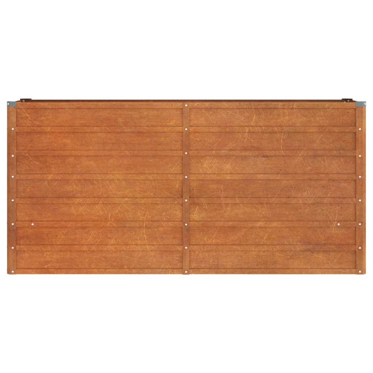 Eine rechteckige Holztafel mit Holzmaserung. Sie besteht aus mehreren vertikalen Brettern.