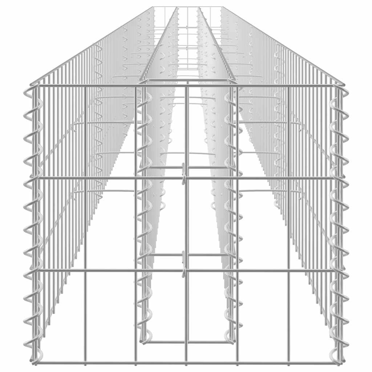Metall-Gabionendrahtstruktur. Weißer Hintergrund.