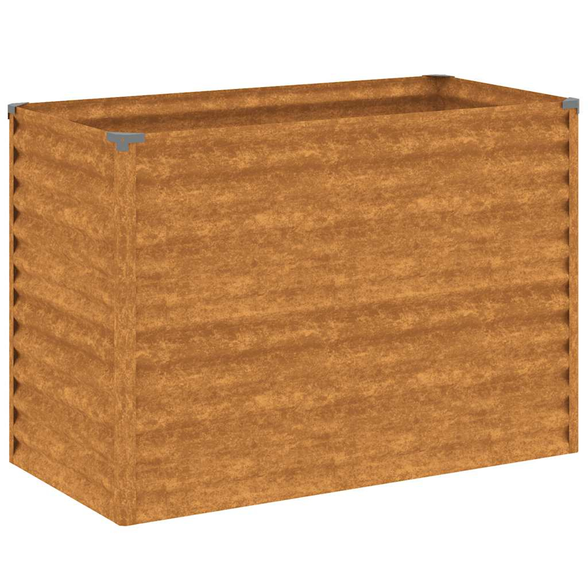Holz-Pflanzkasten mit brauner Farbe, isoliert auf weißem Hintergrund.