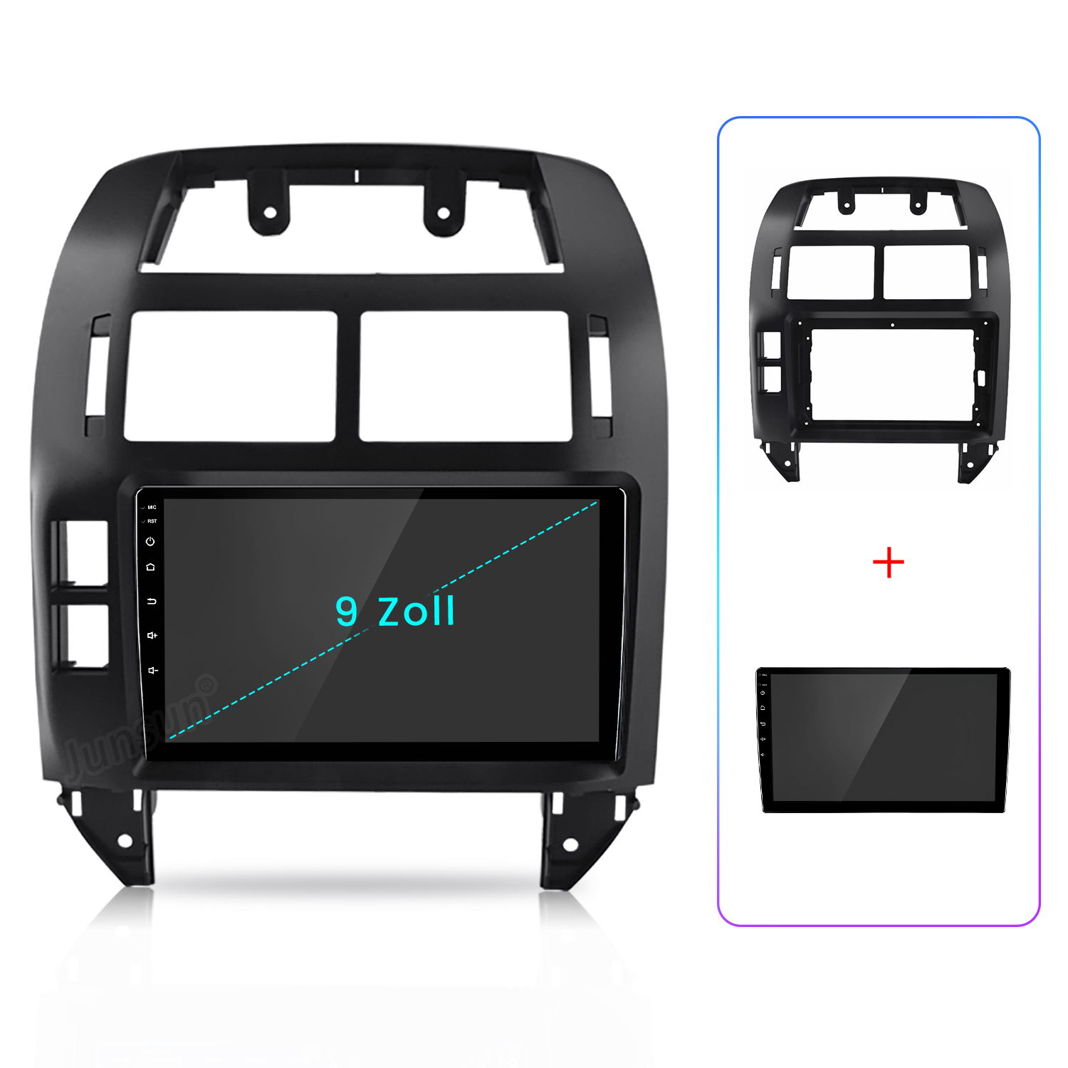 Autoteile, einschließlich Bildschirm und Rahmen, mit einem 9 Zoll Display.